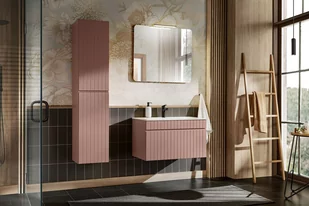 Zestaw mebli łazienkowych, 5 elementów, Iconic, różowy, mat - Meble łazienkowe - miniaturka - grafika 1