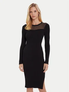 Morgan Sukienka dzianinowa 252-RMAN Czarny Slim Fit - Sukienki - miniaturka - grafika 1