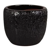 Donice - Donica szkliwiona mrozoodporna 35,5 cm czarny - miniaturka - grafika 1