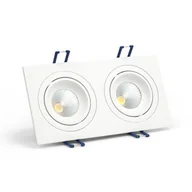 Oprawy, klosze i abażury - OXYLED Oprawa wpuszczana MODI SQ DUE 12W ciepła 3000K biały szer. 17,6x9,2cm - 2 6 biały Biała Ciepła OXY M1502008/2x6W 3K - miniaturka - grafika 1