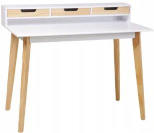 Skandynawskie biurko z nadstawką z szufladkami Kidefo - Biurka - miniaturka - grafika 1