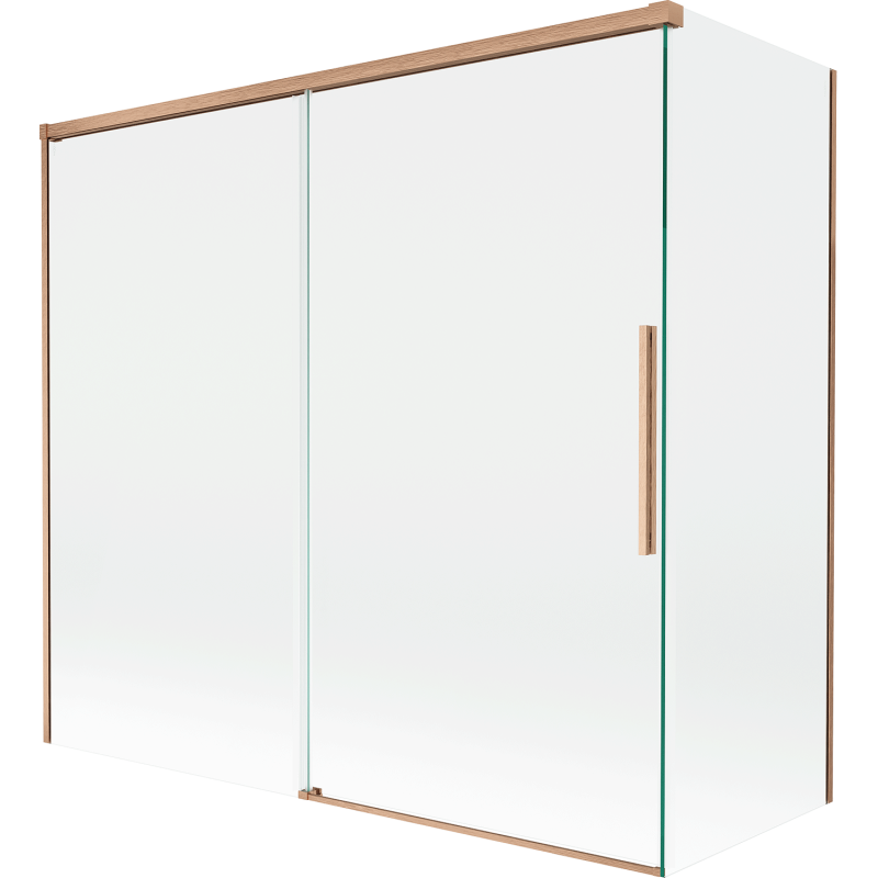 Mexen Rox parawan nawannowy 2-skrzydłowy rozsuwany 170 + 75 x 150 cm, transparent, miedż szczotkowana - 8C9-170-075-65-00