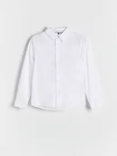 Bluzki dla chłopców - Reserved - Bawełniana koszula regular fit - biały - miniaturka - grafika 1