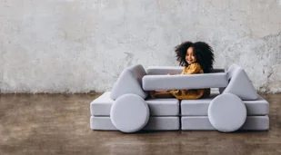 Sofa dla dzieci Shappy original mini jasny szary - Łóżka dla dzieci i młodzieży - miniaturka - grafika 1