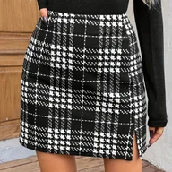 Spódnice - TEMU Spódniczka A-line w stylu retro z nadrukiem pełna kieszeni Casualowy styl uliczny do biura, krótka długość, na każdą porę roku - miniaturka - grafika 1