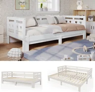 Łóżka dla dzieci i młodzieży - Flieks łóżko dzienne rozkładane, rozkładana sofa łóżko młodzieżowe 90x200cm/180x200cm, funkcjonalne łóżko dziecięce łóżko gościnne łóżko z litego drewna, naturalne wykończenie - miniaturka - grafika 1