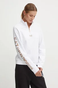 EA7 Emporio Armani bluza damska kolor biały gładka TJZEZ.6DTM09 - Bluzy damskie - miniaturka - grafika 1