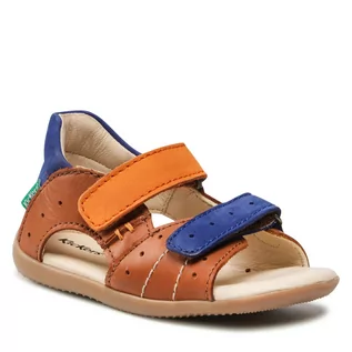 Buty dla chłopców - Sandały Kickers - Boping-2 785406-10 S Camel Orange Blue - grafika 1