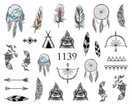 Sztuczne paznokcie i akcesoria - Naklejki wodne na paznokcie BOHO, ŁAPACZ - nr 1139 - miniaturka - grafika 1