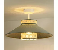 Lampy sufitowe - Duolla - Żyrandol natynkowy RIO RATTAN 1xE27/15W/230V śr. 45 cm zielony/rattan - miniaturka - grafika 1