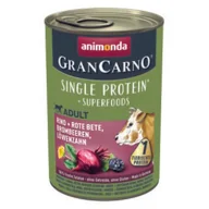 Mokra karma dla psów - animonda GranCarno Single Protein Superfoods Wołowina i buraki czerwone, jeżyny, mniszek lekarski 6x400 g - miniaturka - grafika 1