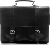 Teczki i aktówki - Belveder Torba męska ze skóry naturalnej czarna BR51 - miniaturka - grafika 1