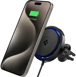Spigen Uchwyt samochodowy OneTap Pro 3 CryoMax ITS12WC AirVent Clip Qi do MagSafe na kratkę nawiewu, czarny - Uchwyty samochodowe do telefonów - miniaturka - grafika 1