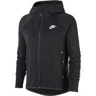 Bluzy damskie - Nike W NSW TCH FLC CAPE bluza damska, czarna/(biała), XS - miniaturka - grafika 1