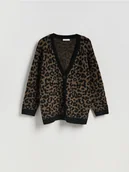 Swetry damskie - Reserved - Długi kardigan w panterkę - wielobarwny - miniaturka - grafika 1
