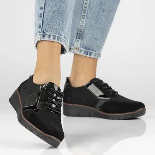 Skórzane sneakersy dmskie Filippo DP4912/23 BK czarny - Sneakersy damskie - miniaturka - grafika 8