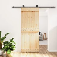 Drzwi wewnętrzne - Drzwi przesuwne z osprzętem, 85x210 cm, lite drewno sosnowe Lumarko! - miniaturka - grafika 1