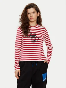KARL LAGERFELD Bluzka A1W17137 Czerwony Regular Fit - Bluzki damskie - miniaturka - grafika 1