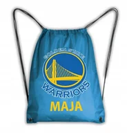 Plecaki worki - Niebieski Worek Plecak Szkolny Golden Warriors NBA - miniaturka - grafika 1