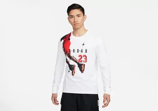 Nike Air Jordan Holiday Brand Long Sleeve Crew White - Koszulki męskie - miniaturka - grafika 1