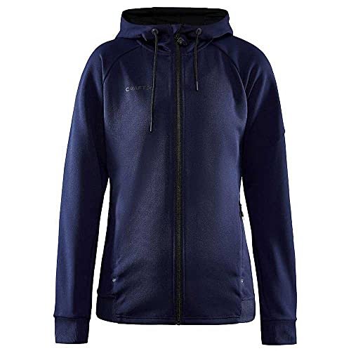 Craft ADV Unify FZ Hood damska kurtka treningowa z kapturem z poliestru z recyklingu, wybierz swój rozmiar: XL, wybierz swój kolor: granatowy