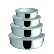 Miski i półmiski - Komplet 4 nierdzewnych misek z pokrywkami - miniaturka - grafika 1