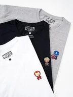Koszulki męskie - Zestaw 3 Koszulek Czarna / Biała / Szara Marvel Comics Mini Characters S - miniaturka - grafika 1
