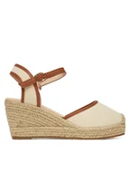 Espadryle damskie - DeeZee Espadryle R-10 Beżowy - miniaturka - grafika 1
