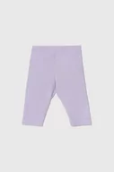 Spodnie i spodenki dla dziewczynek - United Colors of Benetton legginsy dziecięce kolor fioletowy gładkie - miniaturka - grafika 1