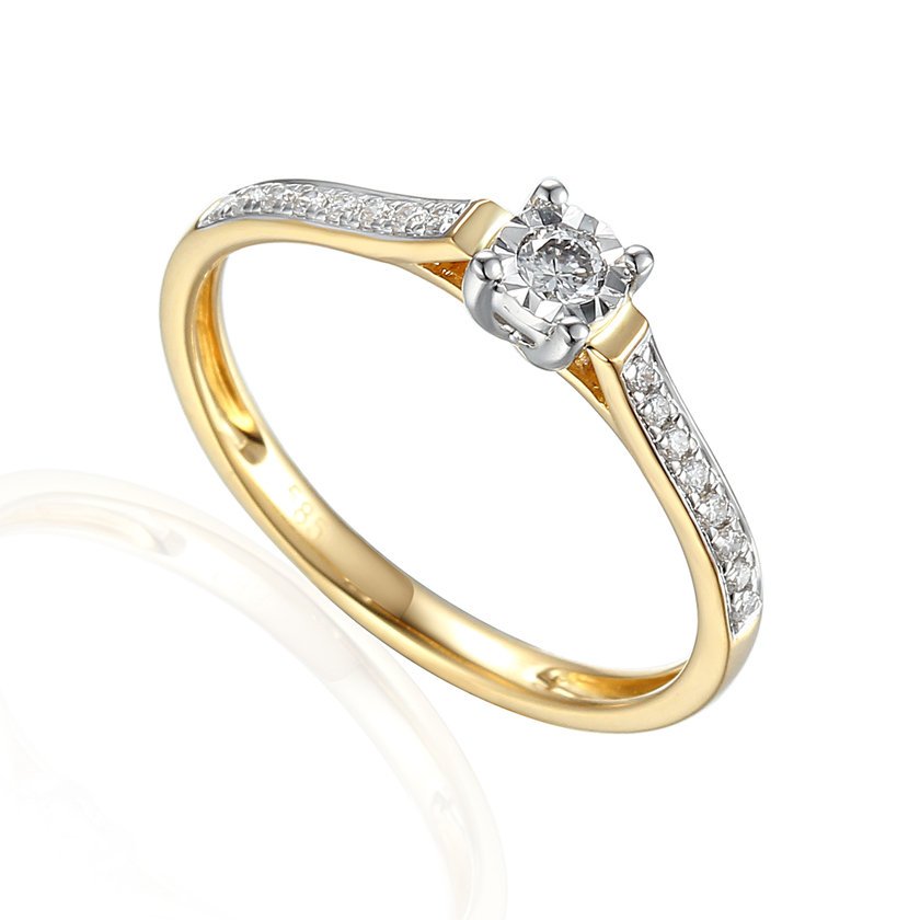 Pierścionek złoty Au 585 z diamentami R60551/0.130CT rozmiar 12