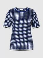 Koszulki i topy damskie - T-shirt z imitacji dzianiny model ‘Waffel’ - miniaturka - grafika 1