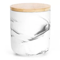 Pudła i pojemniki do przechowywania - Ameliahome Pojemnik Organizer Ceramiczny Z Pokrywką Apalla 8,5X9,4 Szary - miniaturka - grafika 1