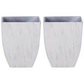 Donice - Zestaw 2 doniczek 35 x 35 x 42 cm efekt marmuru MIRO - miniaturka - grafika 1