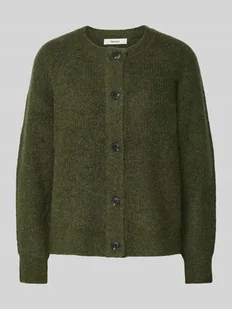 Kurtka o kroju regular fit z dzianiny z mieszanki wełny z dodatkiem wełny z alpaki model ‘LULU’ - Swetry damskie - miniaturka - grafika 1