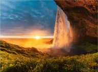 Okleiny - Wodospad na tle zachodu słońca - miniaturka - grafika 1