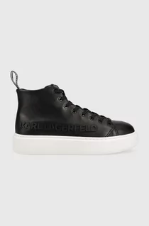 Sneakersy damskie - Karl Lagerfeld sneakersy skórzane MAXI KUP KL62255A.000 kolor czarny - grafika 1