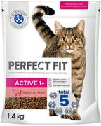Sucha karma dla kotów - Perfect Fit Active 1+, z wołowiną - 5 x 1,4 kg Dostawa GRATIS! - miniaturka - grafika 1