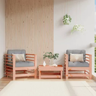 vidaXL Fotele ogrodowe z poduszkami, 2 szt., lite drewno daglezjowe - Komplety wypoczynkowe - miniaturka - grafika 1
