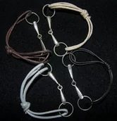 Akcesoria jeździeckie - Wróbel Bransoletka N sznurkowa ze srebrnym wędzidełkiem - miniaturka - grafika 1