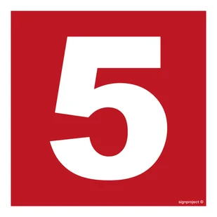 BC025 LICZBA 5, PS - PŁYTA PCV 1MM FOTOLUMINESCENCYJNA; (150X150MM) - Systemy ekspozycyjne i znaki informacyjne - miniaturka - grafika 1