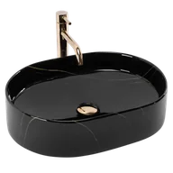 Umywalki - Rea Umywalka nablatowa Rea Nadia 50 Black Stone - miniaturka - grafika 1