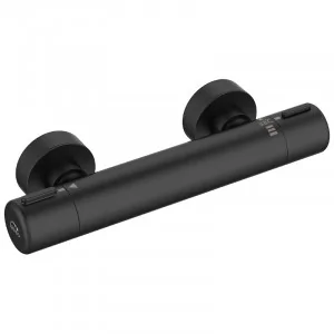 LAVEO BAO 74TD Bateria natryskowa ścienna termostatyczna bez zestawu natryskowego Jednouchwytowa Sposób montażu: ścienny Głowica: 30 mm Wykończenie: czarne - Baterie wannowe i prysznicowe - miniaturka - grafika 1