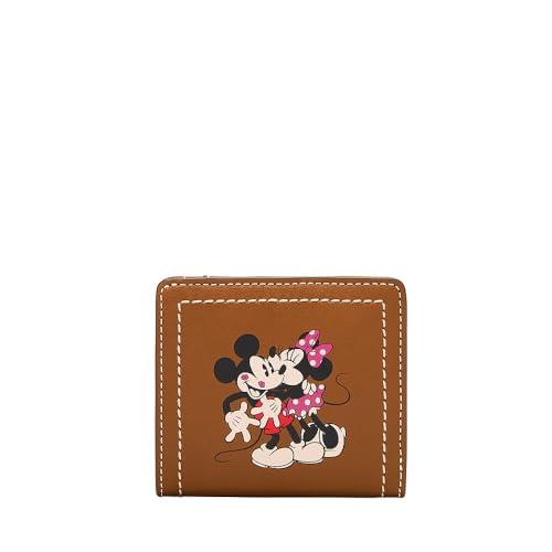 Fossil Mickey and Friends SL10053216 damski portfel Bifold z brązowej skóry, brązowy, S, Casual