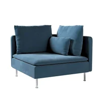 Pokrowce na meble - Dekoria pl pl Pokrowiec na sekcję narożną Söderhamn pruski błękit 99 x 99 x 83 cm Velvet 1008-704-16 - miniaturka - grafika 1