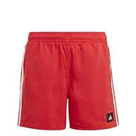 Stroje kąpielowe - adidas, 3 paski, kostium kąpielowy, szkarłat/biały, 1112, dla dzieci - miniaturka - grafika 1