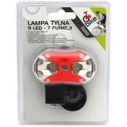 Lampki rowerowe - Lampka rowerowa tylna 9LED 7 funkcji 4bike - miniaturka - grafika 1