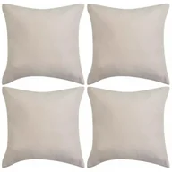 Poszewki na poduszki - vidaXL Poszewki na poduszki 40x40 cm zamszowe 4 szt. beżowe 131928 - miniaturka - grafika 1