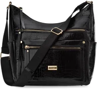 Torebki damskie - Monnari Torba Damska Pakowna Torebka Duża Listonoszka Z Kieszonkami Czarna - miniaturka - grafika 1