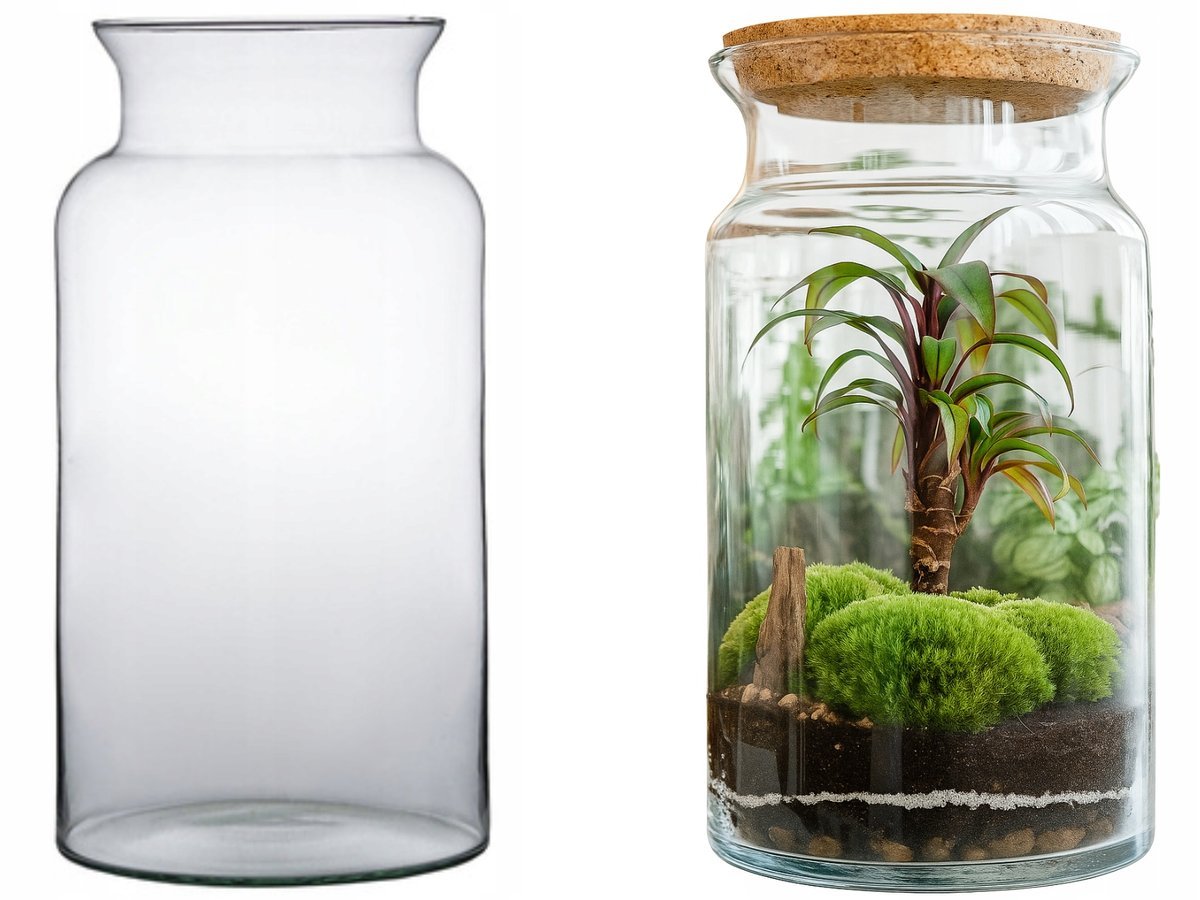 SŁÓJ DO LASU W SŁOIKU las w szkle wazon dekoracja kompozycja H:25cm