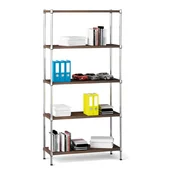 Szafy i regały magazynowe - Chromowany regał z laminowanymi półkami, 1800 x 900 x 450 mm - miniaturka - grafika 1